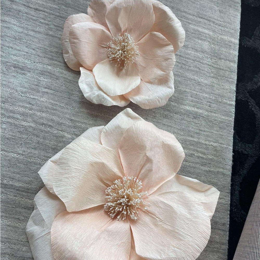 Pottery Barn White Crepe Flowers